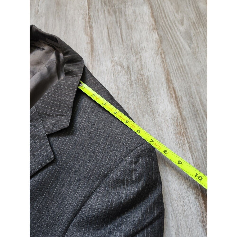 Daniel Cremieux 100% Wool Sport Coat Blazer Gray Pinstripe Italy Made 46R GUC - Picture 12 of 14